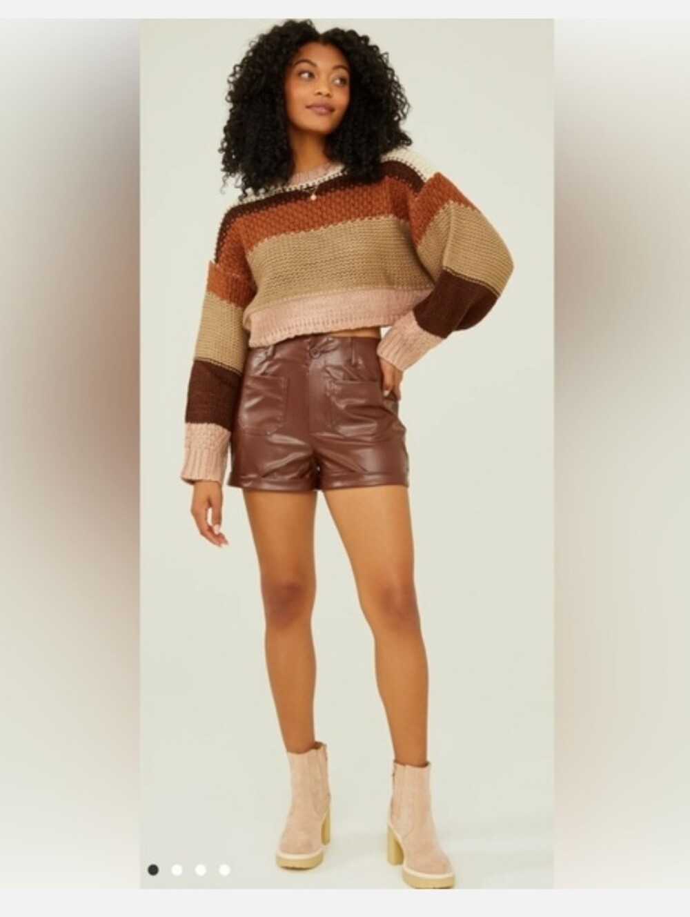 Altar'd State Vegan Leather Chocolate Short Size Small